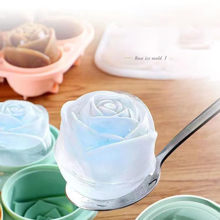 Kitchen Appliances Garage - 3D Rose Ice Molds 4 Holes