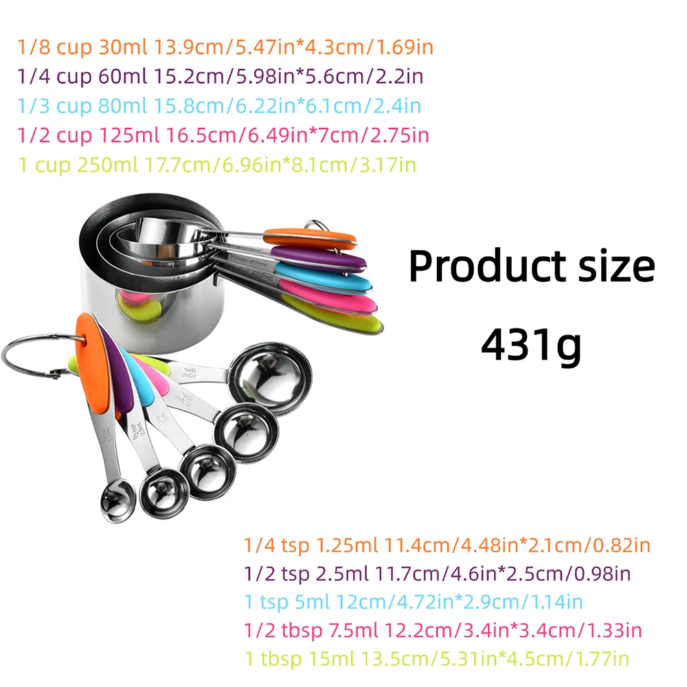 5/10Pcs Stainless Steel Measur - Kitchen Appliances Garage ulasan dan harga