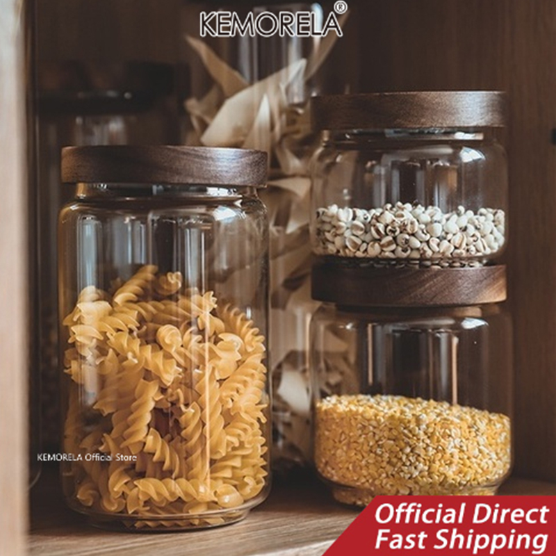 Wood Lid Glass Airtight Canist - Kitchen Appliances Manufacturers ulasan dan harga