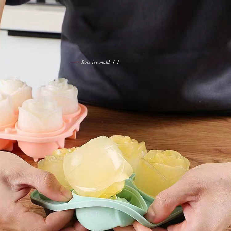 3D Rose Ice Molds 4 Holes Ice  - Kitchen Appliances Garage ulasan dan harga